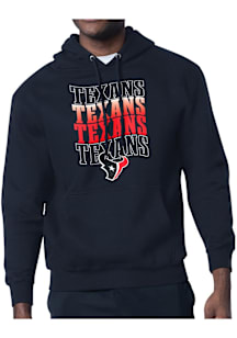 Starter Houston Texans Mens Navy Blue Wave Long Sleeve Hoodie