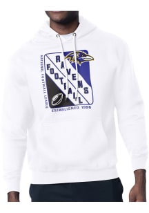 Starter Baltimore Ravens Mens White Shield Long Sleeve Hoodie