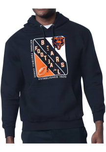 Starter Chicago Bears Mens Navy Blue Shield Long Sleeve Hoodie