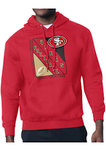 Starter San Francisco 49ers Mens Red Shield Long Sleeve Hoodie