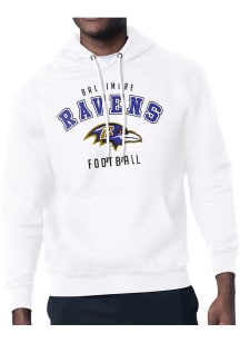 Starter Baltimore Ravens Mens White Logo Long Sleeve Hoodie