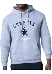 Starter Dallas Cowboys Mens Grey Logo Long Sleeve Hoodie