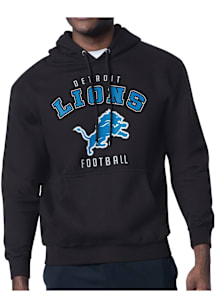 Starter Detroit Lions Mens Black Logo Long Sleeve Hoodie