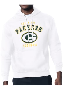 Starter Green Bay Packers Mens White Logo Long Sleeve Hoodie