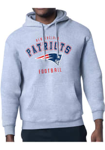 Starter New England Patriots Mens Grey Logo Long Sleeve Hoodie