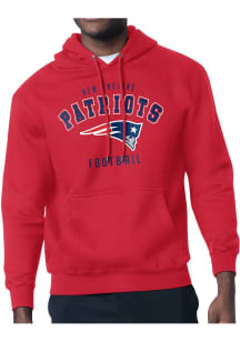 Starter New England Patriots Mens Red Logo Long Sleeve Hoodie