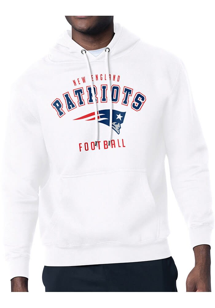 Starter New England Patriots Mens White Logo Hoodie - 43443520