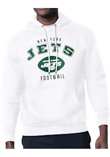Starter New York Jets Mens White Logo Long Sleeve Hoodie