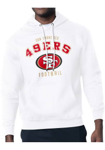 Starter San Francisco 49ers Mens White Logo Long Sleeve Hoodie