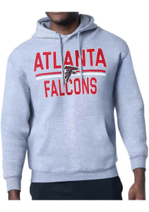 Starter Atlanta Falcons Mens Grey Mesh Logo Long Sleeve Hoodie