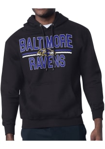 Starter Baltimore Ravens Mens Black Mesh Logo Long Sleeve Hoodie