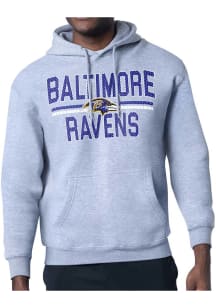 Starter Baltimore Ravens Mens Grey Mesh Logo Long Sleeve Hoodie