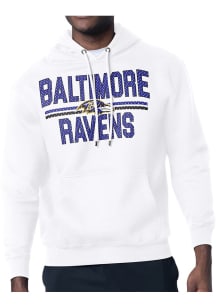 Starter Baltimore Ravens Mens White Mesh Logo Long Sleeve Hoodie