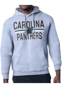 Starter Carolina Panthers Mens Grey Mesh Logo Long Sleeve Hoodie