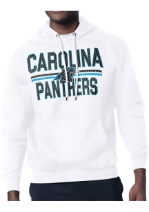 Starter Carolina Panthers Mens White Mesh Logo Long Sleeve Hoodie