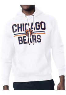 Starter Chicago Bears Mens White Mesh Logo Long Sleeve Hoodie