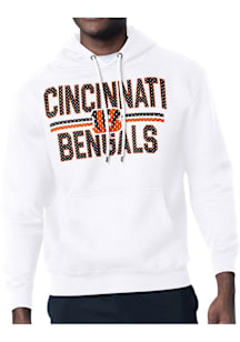 Starter Cincinnati Bengals Mens White Mesh Logo Long Sleeve Hoodie
