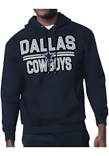 Starter Dallas Cowboys Mens Navy Blue Mesh Logo Long Sleeve Hoodie