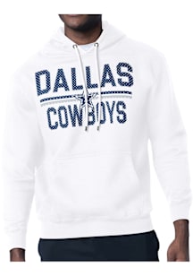 Starter Dallas Cowboys Mens White Mesh Logo Long Sleeve Hoodie