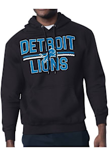 Starter Detroit Lions Mens Black Mesh Logo Long Sleeve Hoodie