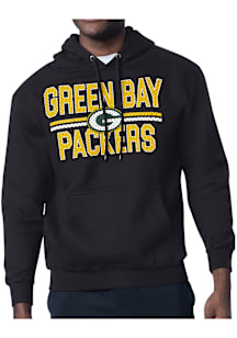 Starter Green Bay Packers Mens Black Mesh Logo Long Sleeve Hoodie