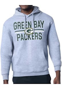 Starter Green Bay Packers Mens Grey Mesh Logo Long Sleeve Hoodie