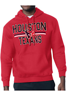 Starter Houston Texans Mens Red Mesh Logo Long Sleeve Hoodie