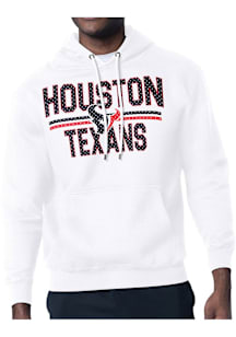 Starter Houston Texans Mens White Mesh Logo Long Sleeve Hoodie