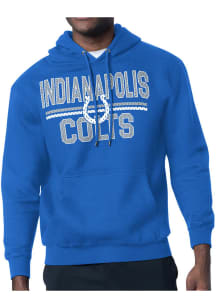 Starter Indianapolis Colts Mens Blue Mesh Logo Long Sleeve Hoodie