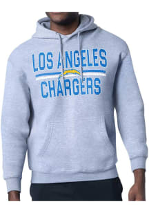 Starter Los Angeles Chargers Mens Grey Mesh Logo Long Sleeve Hoodie