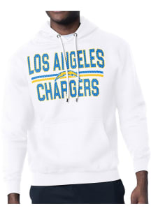 Starter Los Angeles Chargers Mens White Mesh Logo Long Sleeve Hoodie