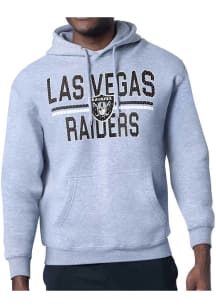 Starter Las Vegas Raiders Mens Grey Mesh Logo Long Sleeve Hoodie