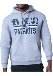 Starter New England Patriots Mens Grey Mesh Logo Long Sleeve Hoodie