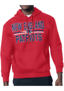 Starter New England Patriots Mens Red Mesh Logo Long Sleeve Hoodie