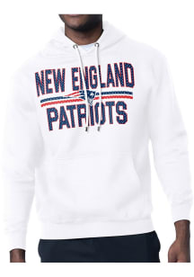 Starter New England Patriots Mens White Mesh Logo Long Sleeve Hoodie