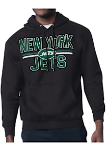 Starter New York Jets Mens Black Mesh Logo Long Sleeve Hoodie