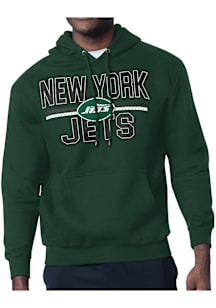 Starter New York Jets Mens Green Mesh Logo Long Sleeve Hoodie