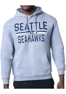 Starter Seattle Seahawks Mens Grey Mesh Logo Long Sleeve Hoodie