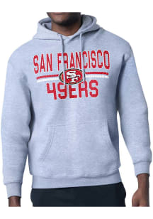 Starter San Francisco 49ers Mens Grey Mesh Logo Long Sleeve Hoodie