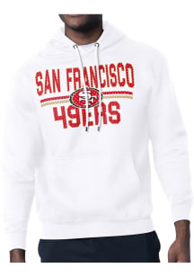 Starter San Francisco 49ers Mens White Mesh Logo Long Sleeve Hoodie