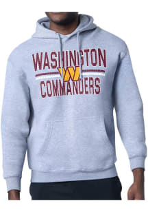 Starter Washington Commanders Mens Grey Mesh Logo Long Sleeve Hoodie