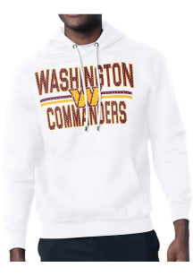 Starter Washington Commanders Mens White Mesh Logo Long Sleeve Hoodie