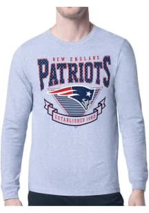 Starter New England Patriots Grey Mesh 80s Logo Long Sleeve T Shirt