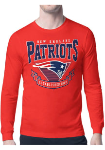 Starter New England Patriots Red Mesh 80s Logo Long Sleeve T Shirt