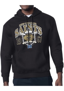 Starter New Orleans Saints Mens Black 80s Logo Long Sleeve Hoodie