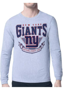 Starter New York Giants Grey Mesh 80s Logo Long Sleeve T Shirt