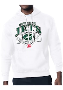 Starter New York Jets Mens White 80s Logo Long Sleeve Hoodie