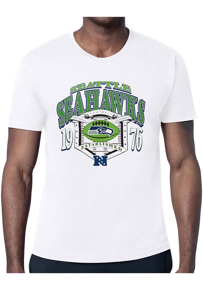 Junk Food Seattle Seahawks Bold Logo Fan T-Shirt - Unisex Short Sleeve Tee, Size Large