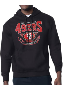 Starter San Francisco 49ers Mens Black Mesh 80s Logo Long Sleeve Hoodie