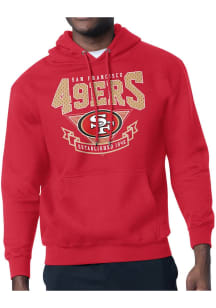 Starter San Francisco 49ers Mens Red Mesh 80s Logo Long Sleeve Hoodie